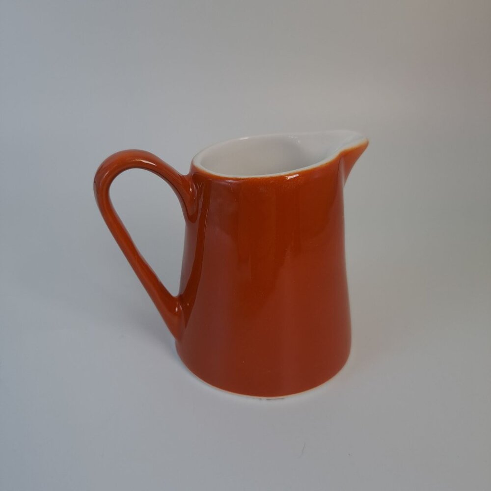 Syracuse China Restaurant Ware Orange Porcelain Creamer Syralite USA